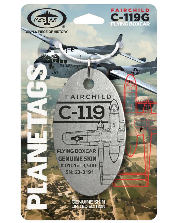 Plane Tags C - 119 Flying Boxcar 53 - 3191 (Silver)