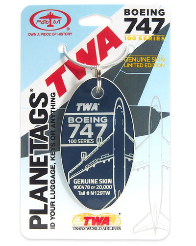 Plane Tags TWA Boeing 747 N129TW (Blue)