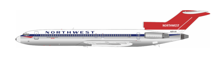 Pre - Order B - Models B - 722 - 251 1:200 Northwest Orient Airlines Boeing 727 - 251 N251US