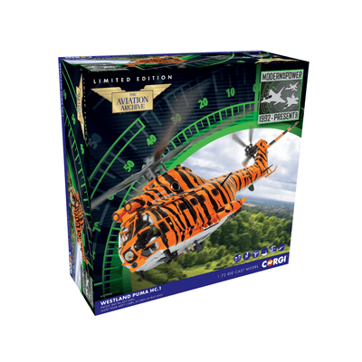 Pre - Order Corgi AA27006 1:72 Westland Puma HC - 1 RAF No.230 Sqn NATO Tiger Meet Livery