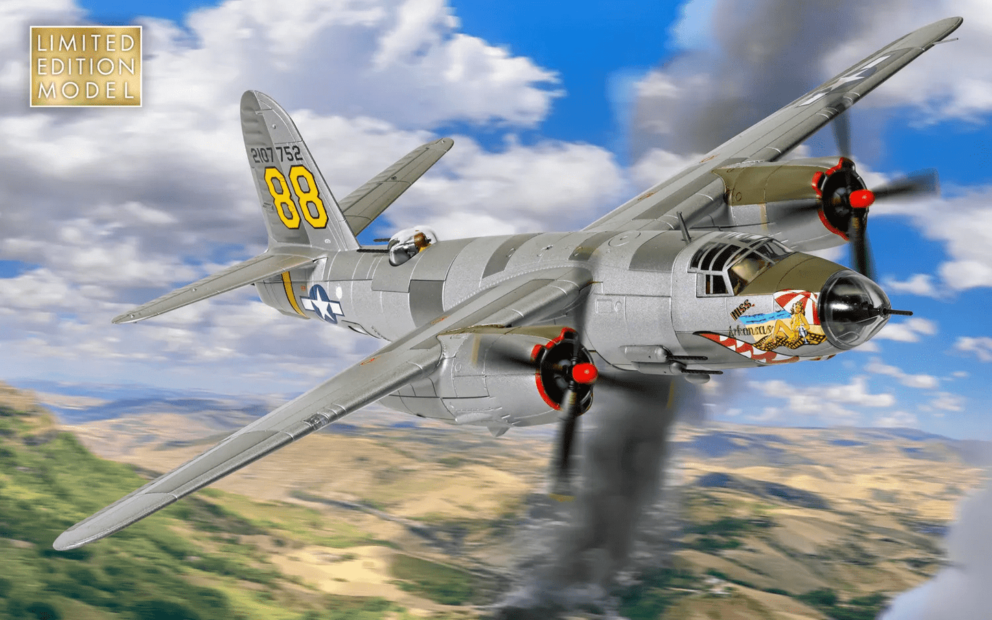 Pre - Order Corgi AA29502 1:72 Martin B - 26C - 45 - MO Marauder 'Miss Arkansas' - 12th USAAF - Lt Leo A Lampman