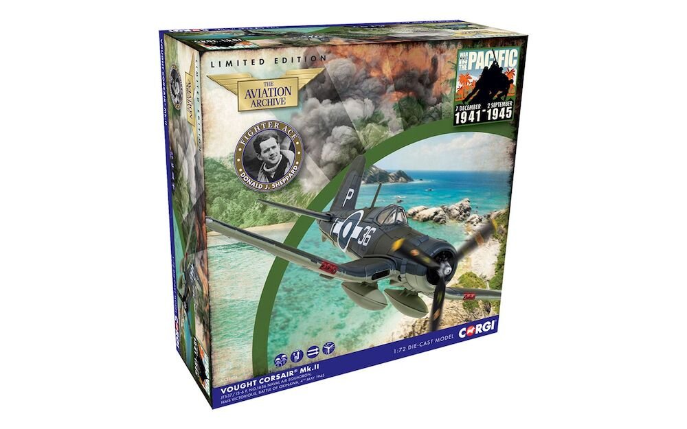 Pre - Order Corgi AA33016 1:72 Corsair MkII, JT537 1836 NAS, RN Sub Lt Donald J Sheppard