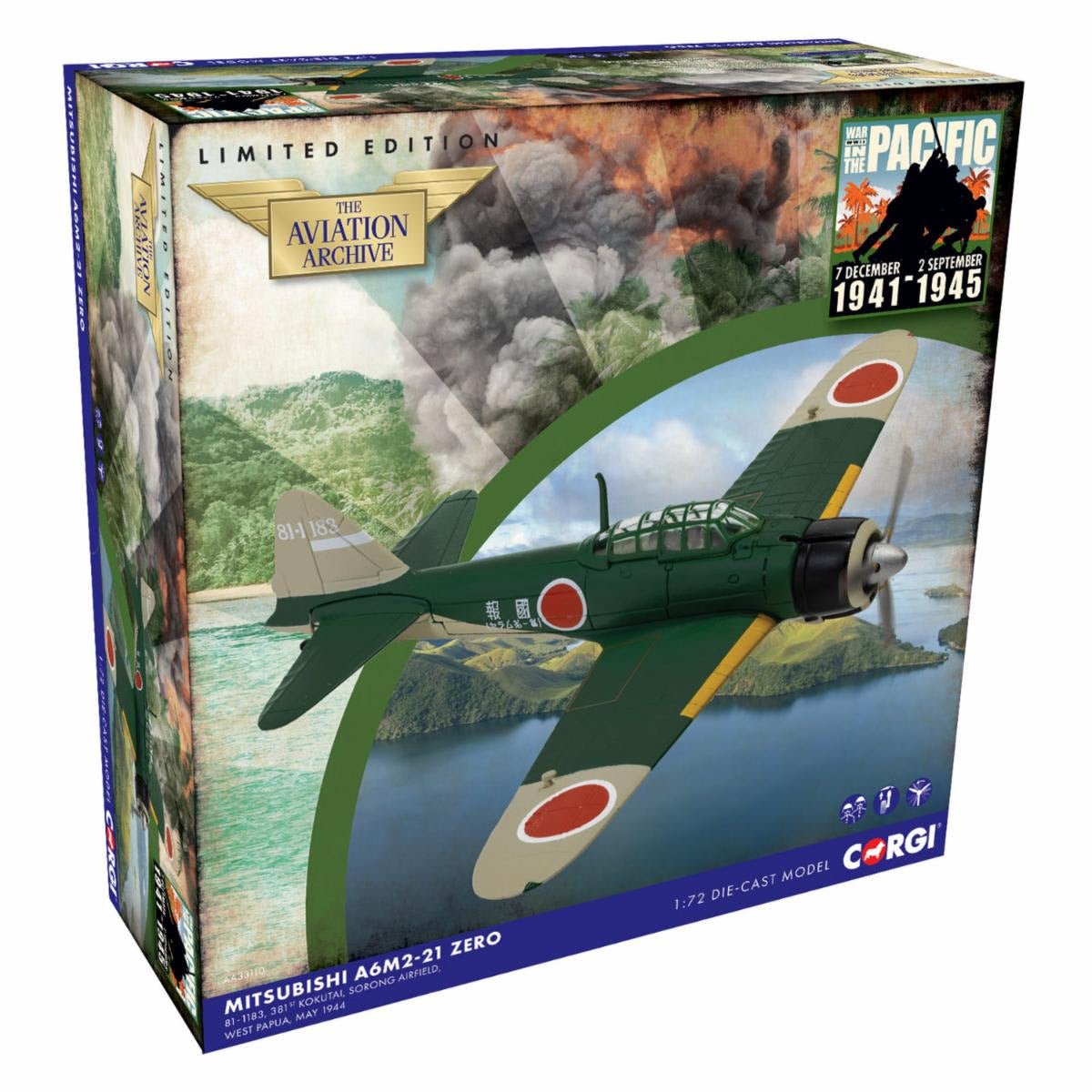 Corgi AA33110 1:72 Mitsubishi A6M2-21 Zero Jeffman Island 1944