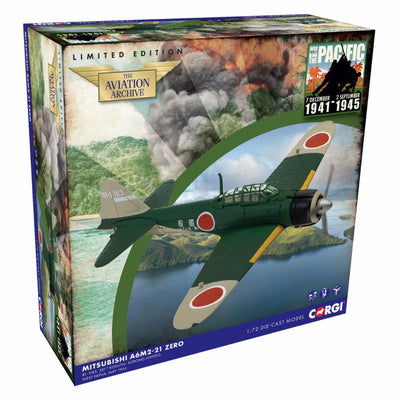 Pre - Order Corgi AA33110 1:72 Mitsubishi A6M2 - 21 Zero, Jeffman Island, 1944
