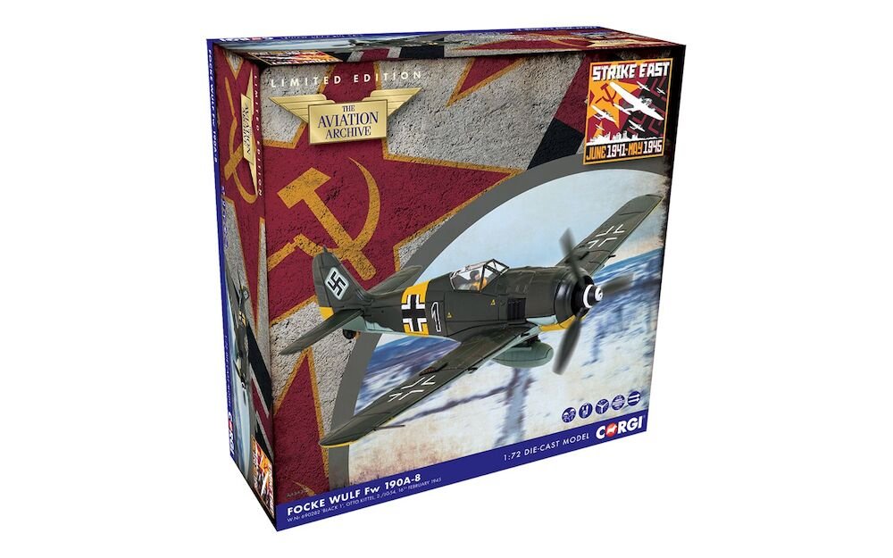 Pre - Order Corgi AA34318 1:72 Focke Wulf Fw 190A - 8 'Black 1' 2./JG54. W.Nr Oberleutnant Otto Kittel