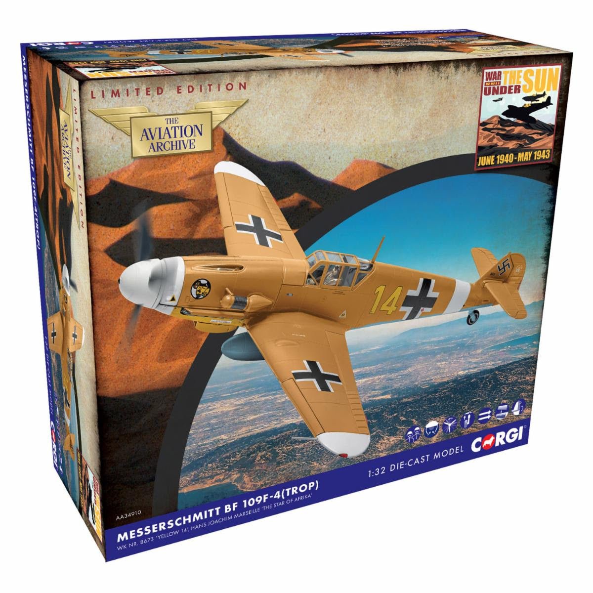 Corgi AA34910 1:32 Bf 109F-4 Trop Hans Joachim Marseille 1942