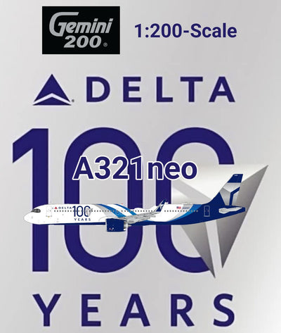 Pre - Order Gemini Jets G2DAL1399 1:200 Delta Air Lines A321neo N589DT "100 Years"