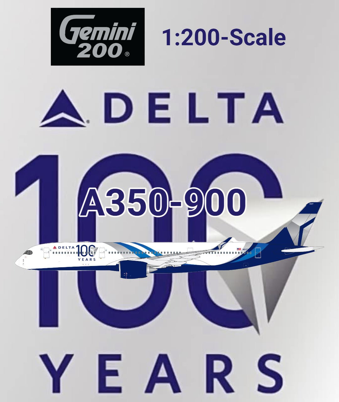 Pre - Order Gemini Jets G2DAL1400 1:200 Delta Air Lines A350 - 900 N527DN "100 Years"