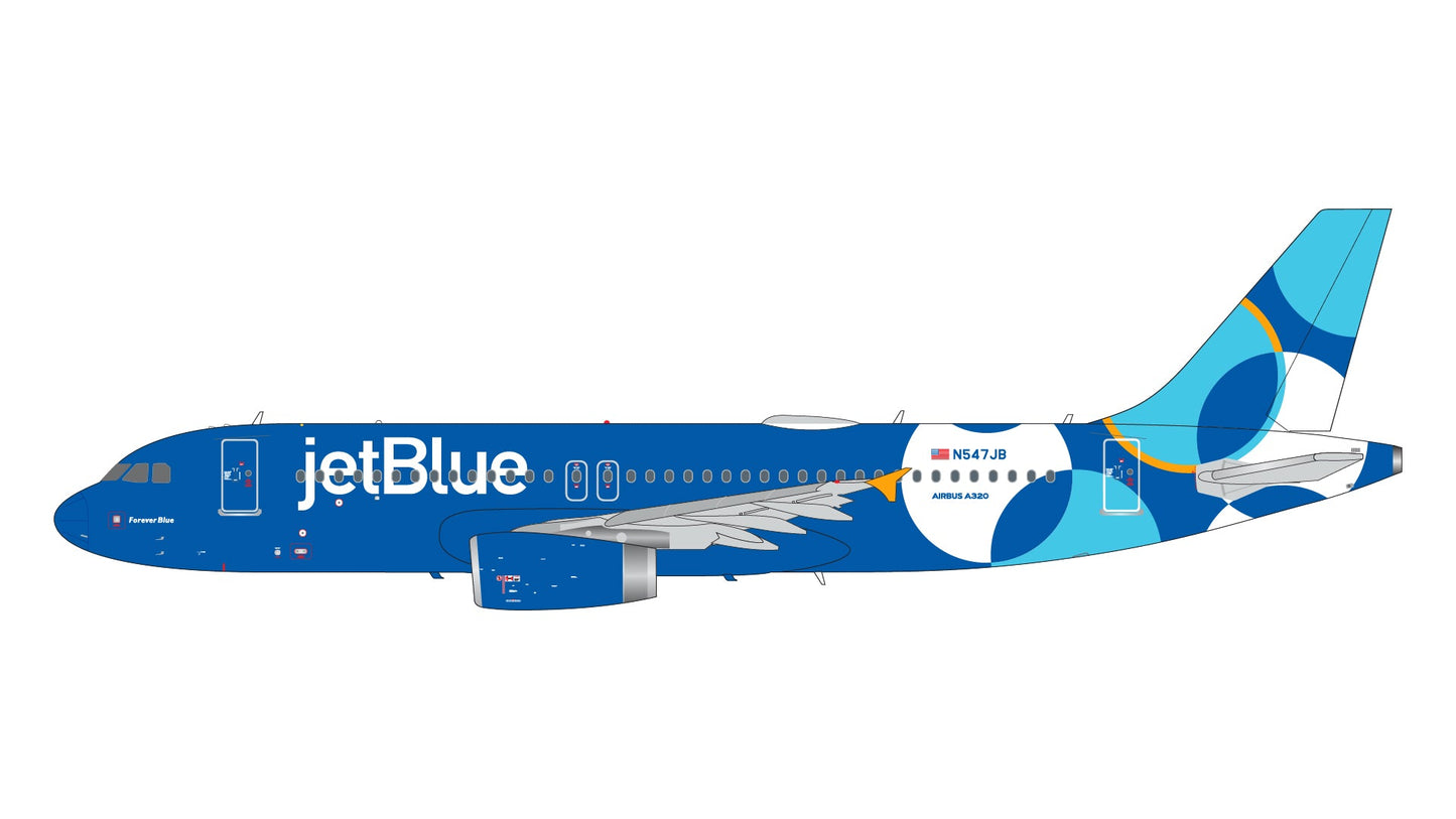 Pre - Order Gemini Jets G2JBU1337 1:200 JetBlue Airways A320 - 200 N547JB “Forever Blue” (upgraded stand)