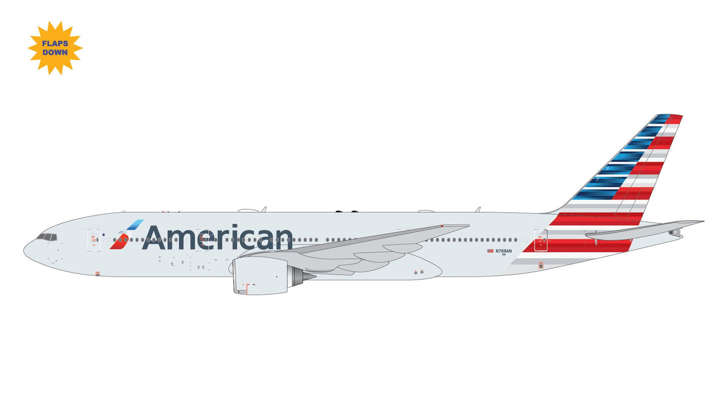 Pre - Order Gemini Jets GJAAL2359F 1:400 American Airlines Boeing 777 - 200ER "Flaps Down" N788AN