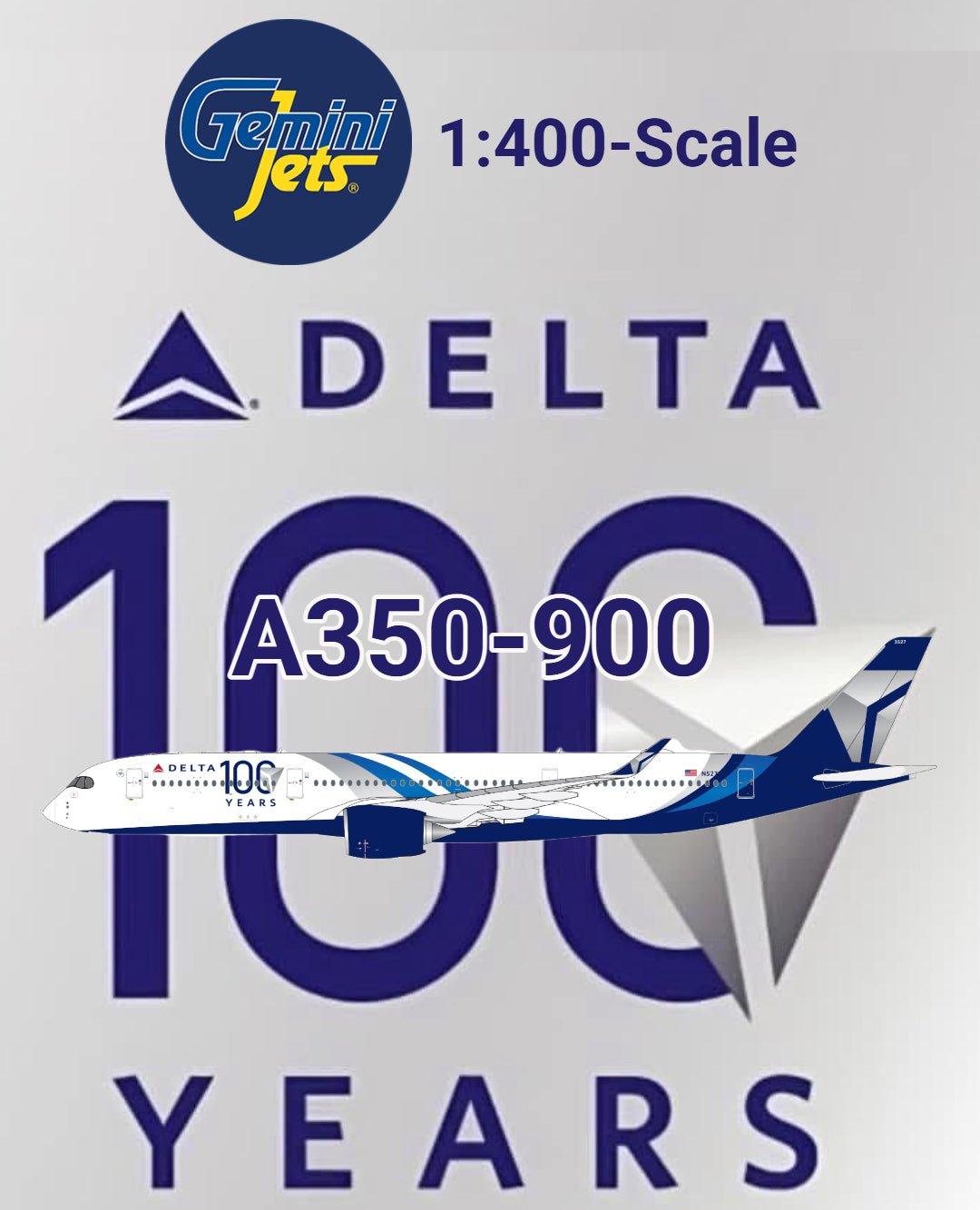 Pre - Order Gemini Jets GJDAL2335 1:400 Delta Air Lines A350 - 900 N527DN "100 Years"