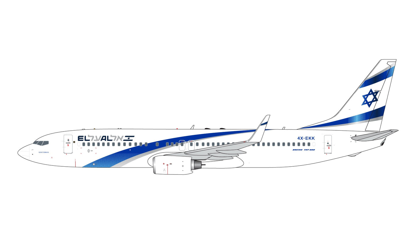 Pre - Order Gemini Jets GJELY2299 1:400 El Al Israel Airlines B737 - 800W 4X - EKK