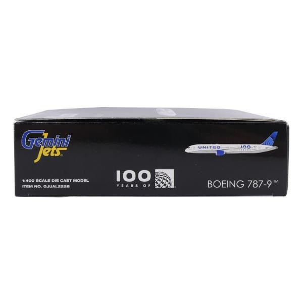 Pre - Order Gemini Jets GJUAL2228F 1:400 United Airlines Boeing 787 - 9 (Flaps Down) "100 Years" Special Scheme N61101