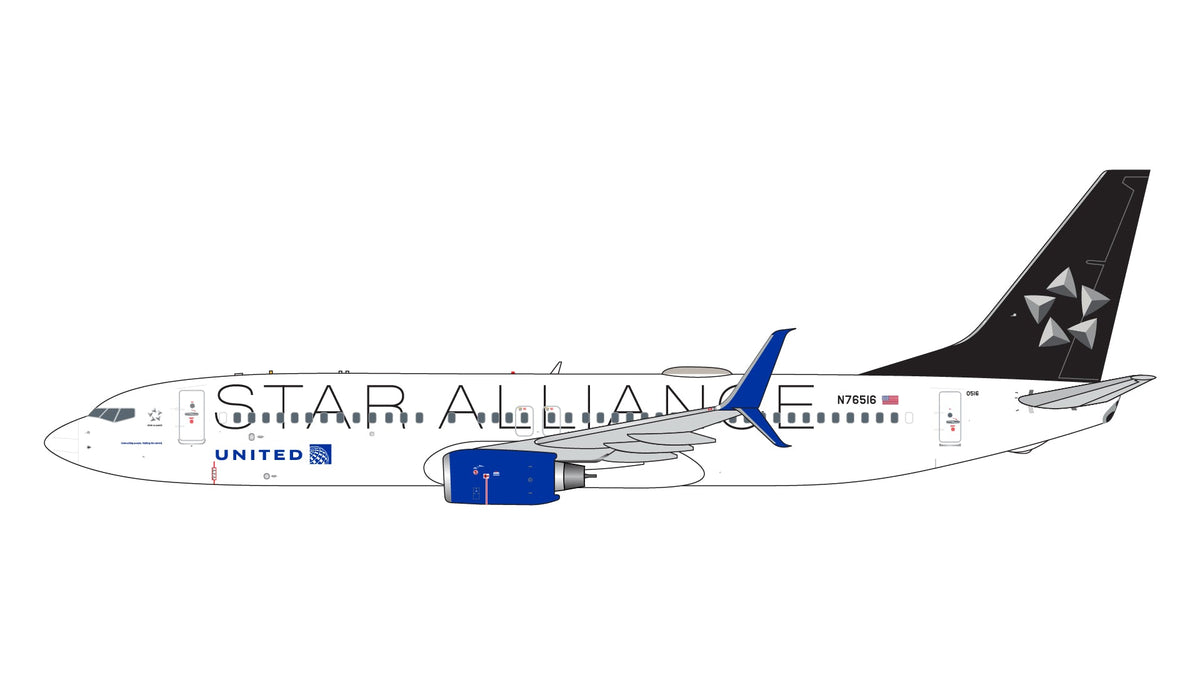 Pre - Order Gemini Jets GJUAL2312 1:400 United Airlines B737 - 800 N76516 "Star Alliance" livery