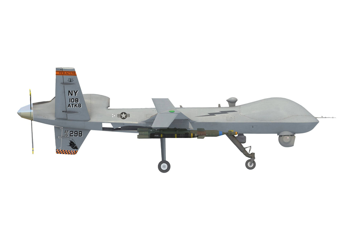 Pre - Order Herpa 580892 1:72 U.S. Air Force MQ - 9A Reaper Block 5 New York ANG, 108th Attack Squadron, Hancock Field
