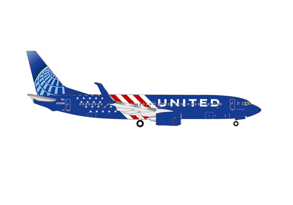 Pre-Order Herpa Wings 539913 1:500 United Airlines Boeing 737-800 "America 250" N78285