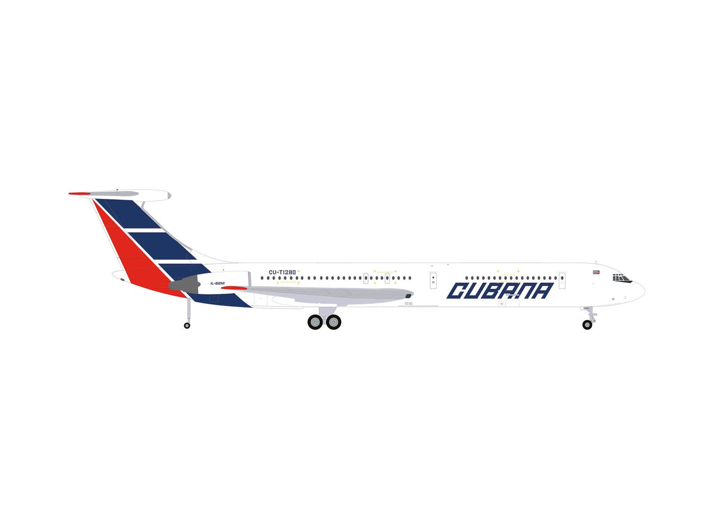 Pre - Order Herpa Wings 573405 1:200 Cubana de Aviación Ilyushin IL - 62M T1280