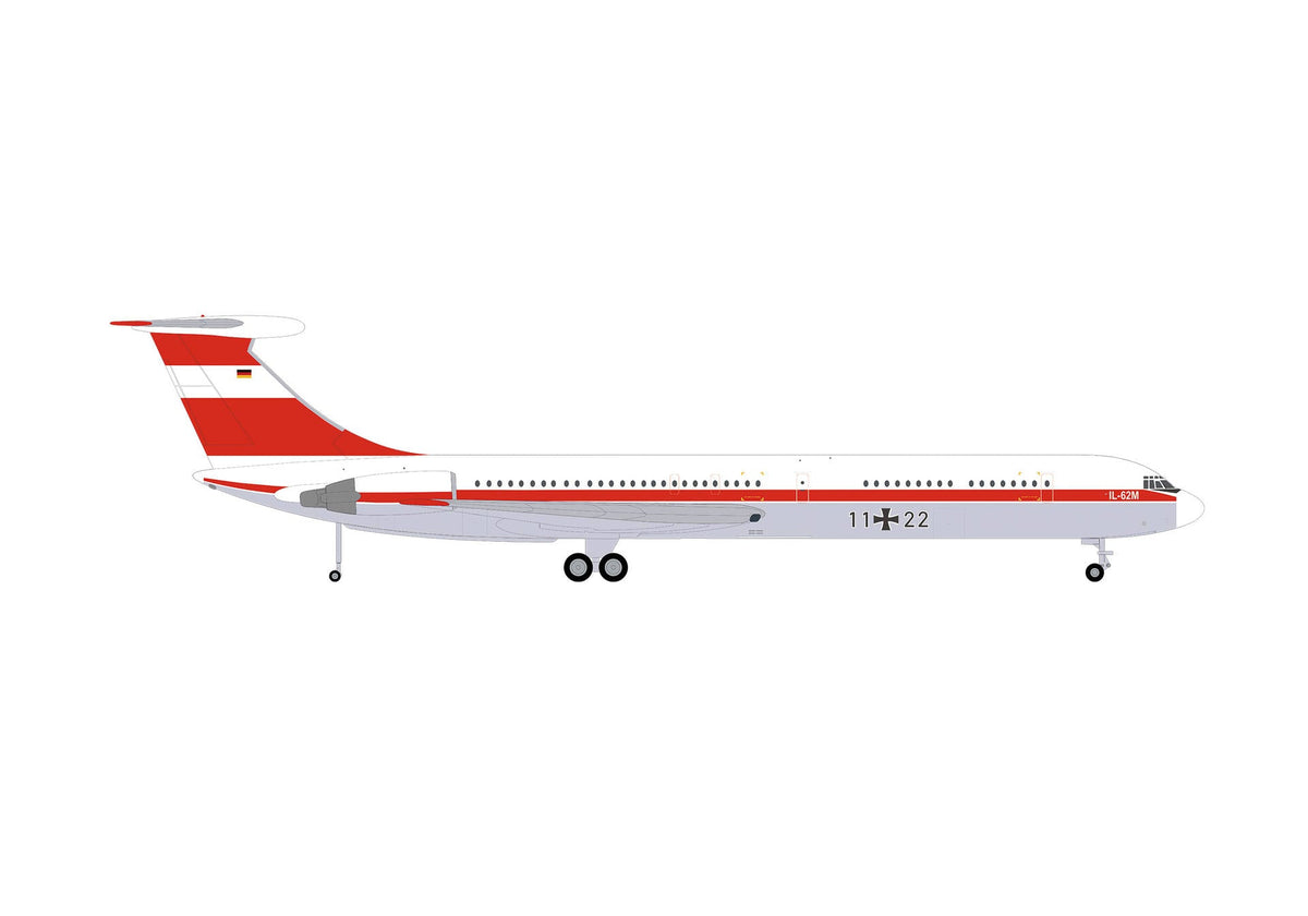 Pre - Order Herpa Wings 573412 1:200 Luftwaffe Flugbereitschaft Ilyushin IL - 62M 11+22