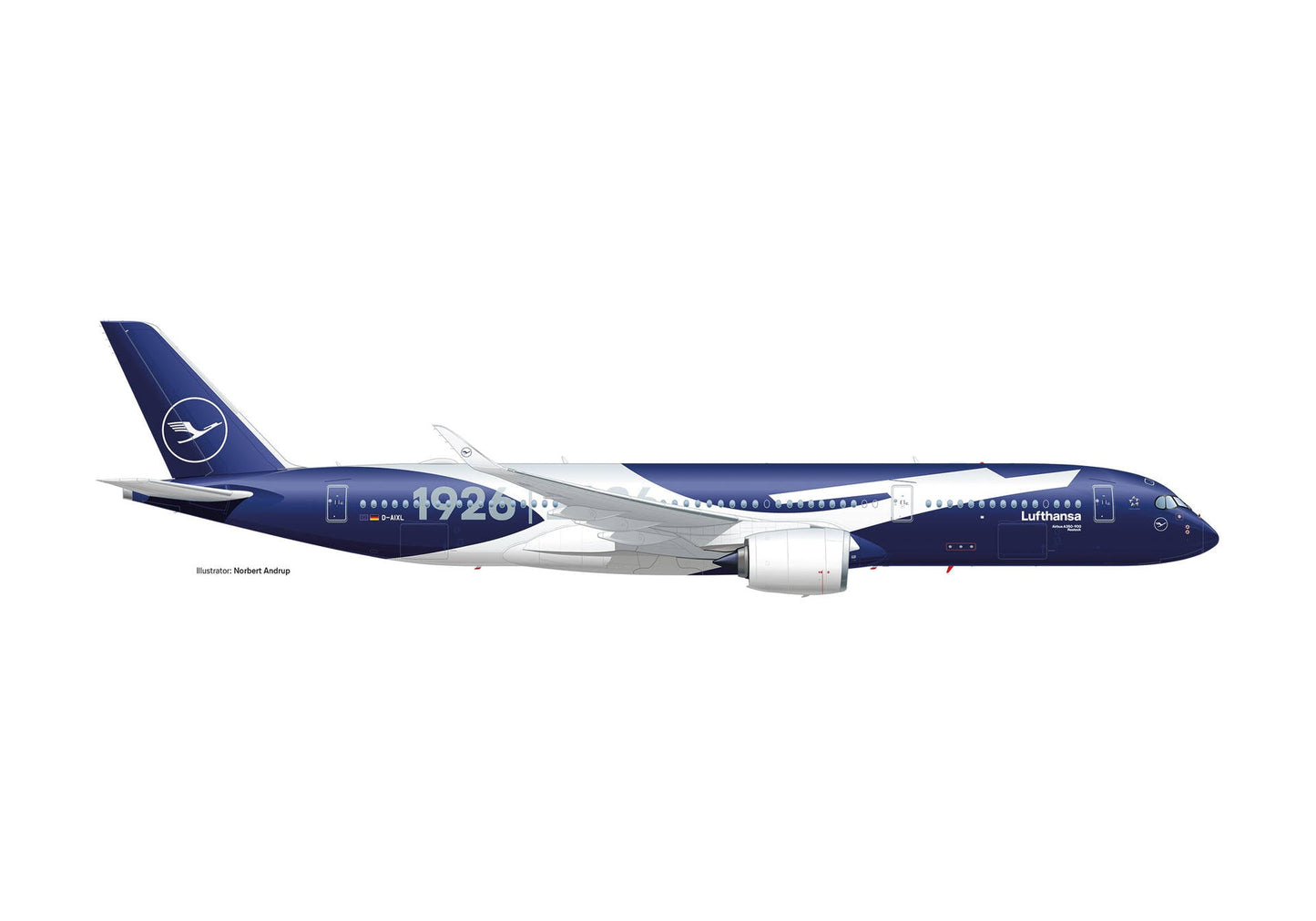 Pre - Order Herpa Wings 573993 1:200 Airbus A350 - 900 Lufthansa 100th Anniversary D - AIXL Plastic Model