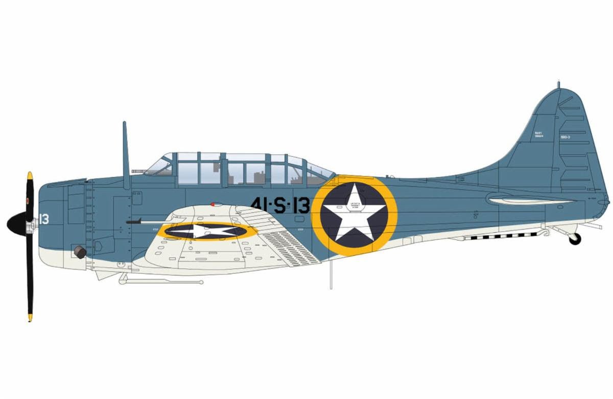 Pre - Order Hobby Master HA0218 1:32 SBD - 3 Dauntless "Operation Torch" BuNo. 06624, 41 - S - 13, VS - 41, USS Ranger, Nov 1942