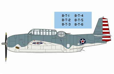 Pre - Order Hobby Master HA1224 1:72 TBF - 1 "first Avenger" US Navy, Jan 1942 (w/decal for 8 - T - 1 to 8 - T - 6)