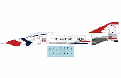 Pre - Order Hobby Master HA19084 1:72 F - 4E Thunderbirds USAF, 1973/74 season (w/decals for No.1 to 7 planes)