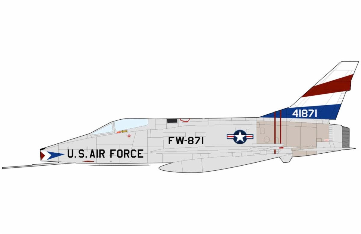 Pre - Order Hobby Master HA2127 1:72 F - 100 Super Sabre FW - 871, USAF, National Military Museum (Soesterberg)