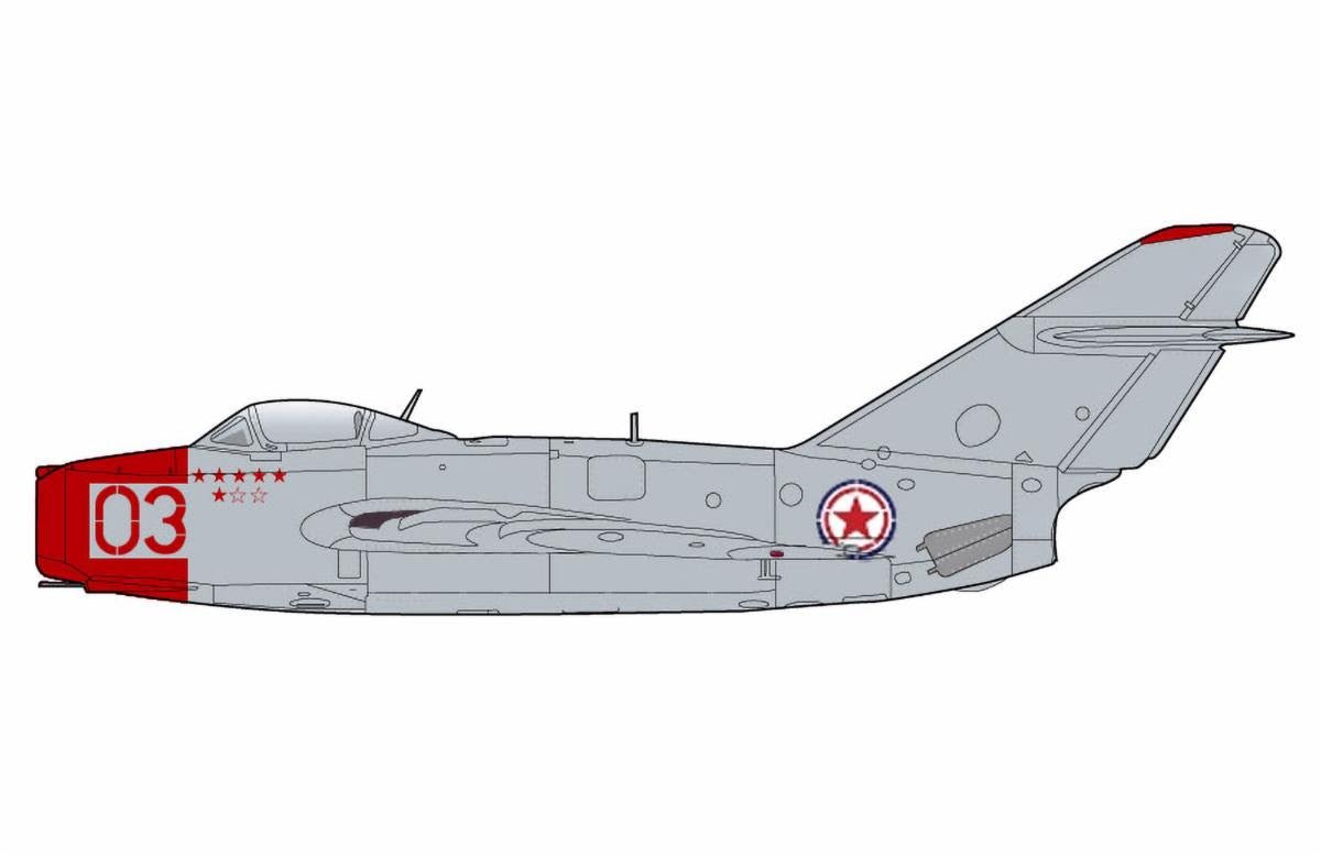 Pre - Order Hobby Master HA2426 1:72 MIG - 15bis Red 03, Chinese People's Volunteers Air Force, North Korea, 1950s