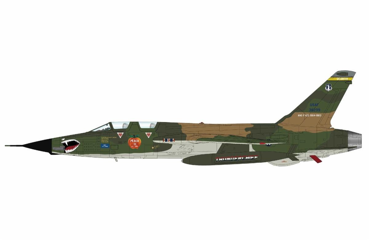 Pre - Order Hobby Master HA2553 1:72 F - 105F Thunderchief "Peach 91" 63 - 8299, 128th TFS, Dobbins, 24 May 1983