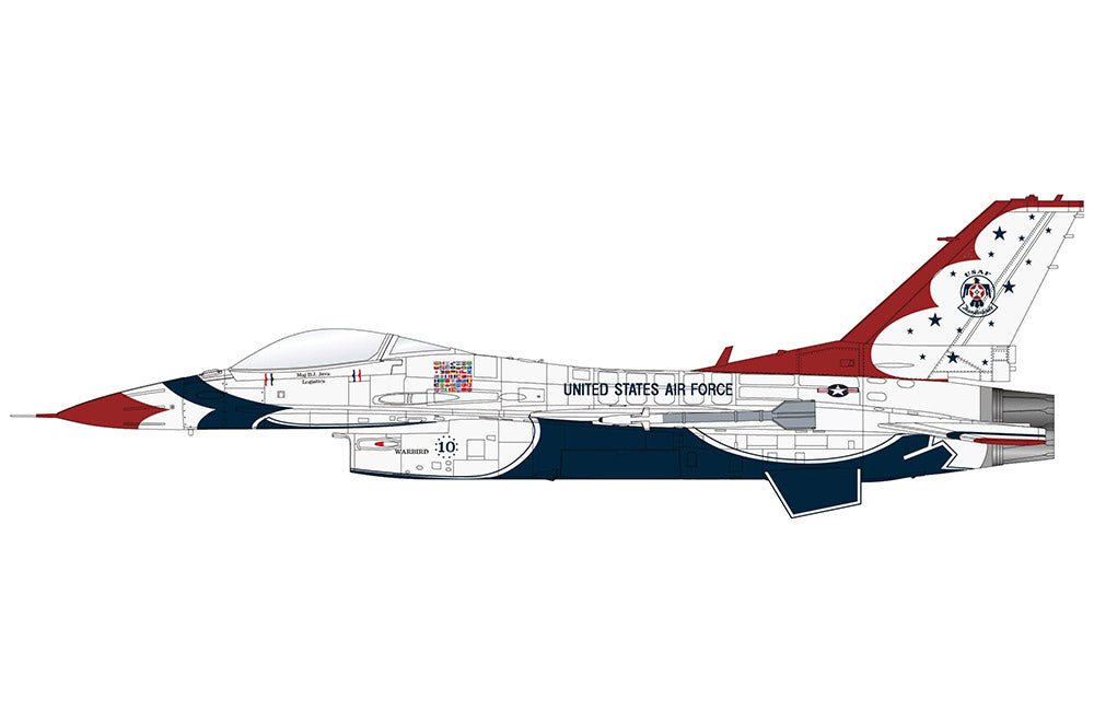 Pre - Order Hobby Master HA38044 1:72 F - 16C Thunderbirds "Warbird" No.10, USAF, 1988