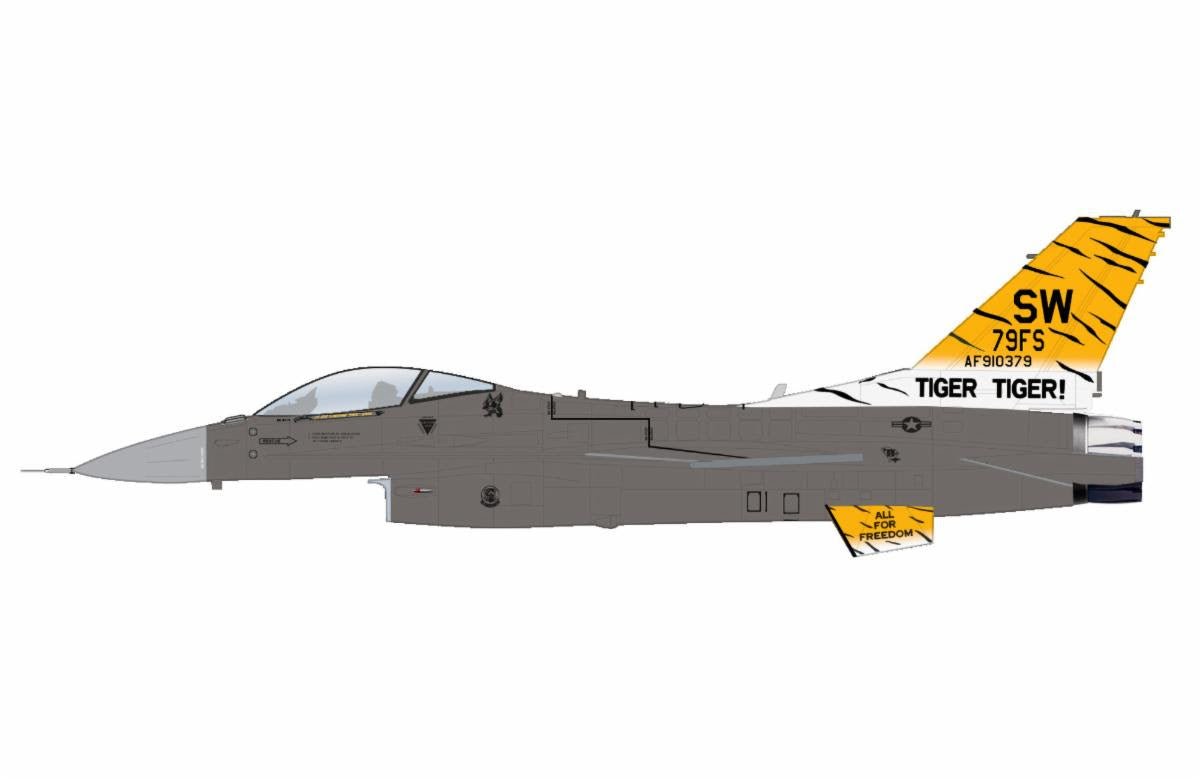Pre - Order Hobby Master HA38066 1:72 F - 16CM "Tiger Tiger 1" 91 - 0379, 79th FS, Shaw Air Base, 2023