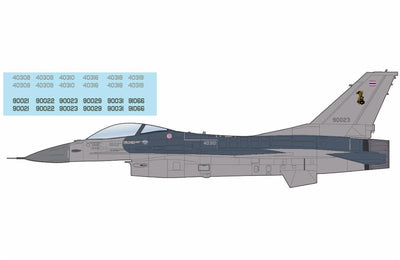 Pre - Order Hobby Master HA38075b 1:72 F - 16A "Royal Thai AF" (w/ decals for 6 planes)