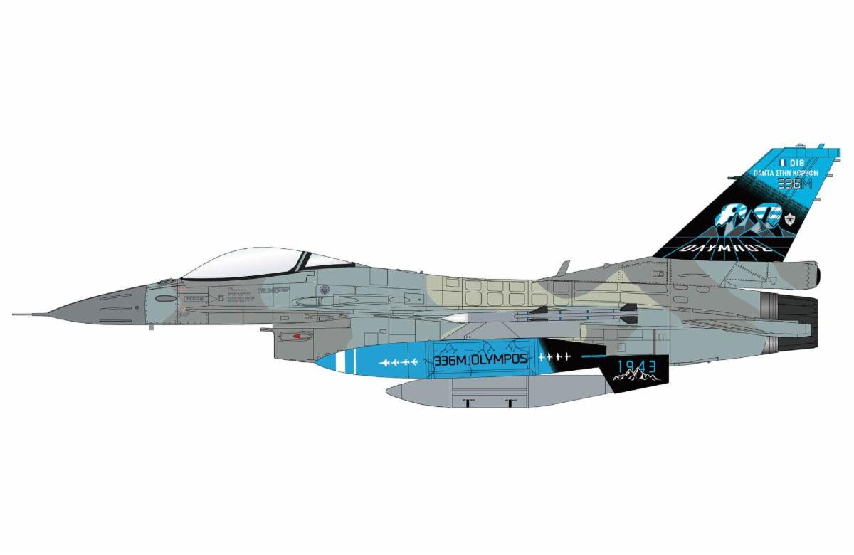 Pre - Order Hobby Master HA38099 1:72 F - 16 "336 Mira 80 Years Scheme" 018, Hellenic Air Force, 2023 (w/ 2 x GBU - 24; 2 x AGM - 65)