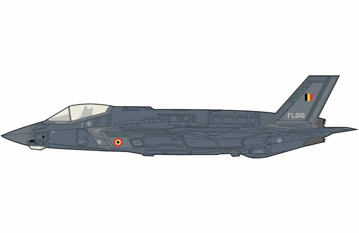 Pre - Order Hobby Master HA4449 1:72 F - 35A Lightning II FL010, Belgium Air Force, Florennes AB, 13.Oct.2025 (w/ 2 x B61 nuclear bomb)