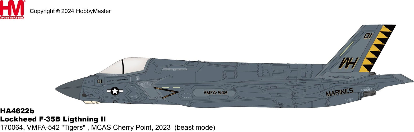 Hobby Master HA4622B 1:72 F - 35B "Black Death" 170064, VMFA - 542 "Tigers", MCAS Cherry Point, 2023 (beast mode)