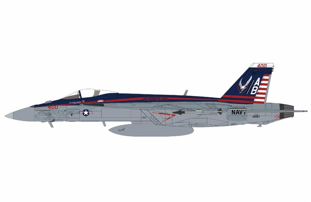 Pre - Order Hobby Master HA5143 1:72 F/A - 18E "Knighthawks" 166817, VFA - 136, USS Trumman 2024