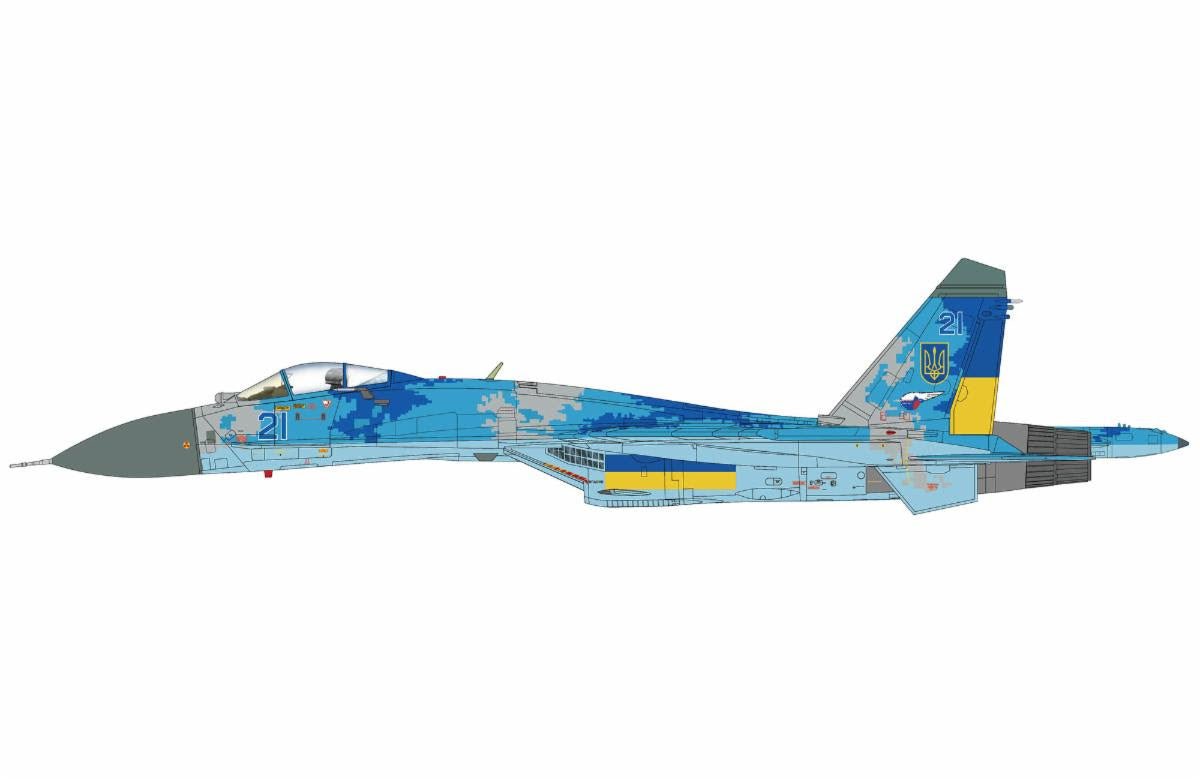 Pre - Order Hobby Master HA6027 1:72 Su - 27 Flanker B Blue 21, Ukrainian Air Force (with 2 x JDAM - Er gliding bombs)