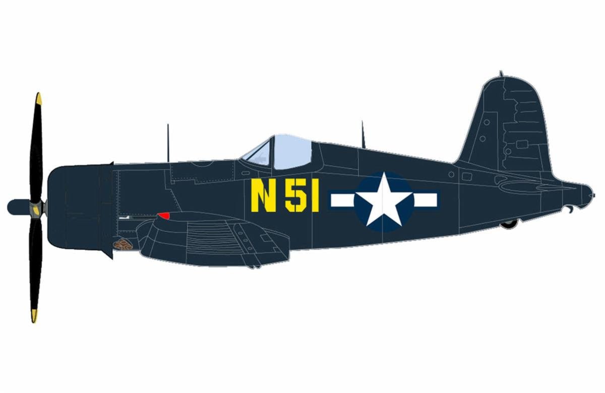Pre - Order Hobby Master HA8227 1:48 F4U - 4 Corsair N51, John Glenn, VMF - 155, China 1945