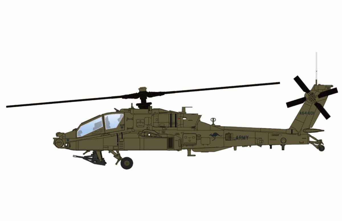 Pre - Order Hobby Master HH1223 1:72 AH - 64E "The Australian Army" A64 - 601, 1st Aviation Rgt., RAAF Townsville, 2025