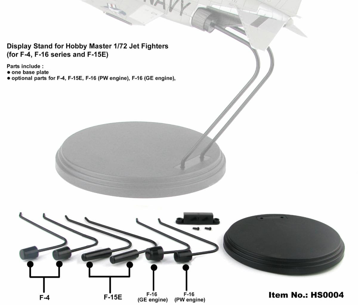 Pre - Order Hobby Master HS0004 1:72 Display Stand for Hobby Master 1/72 Jet Fighters (for F - 4,F - 16 series and F - 15E)