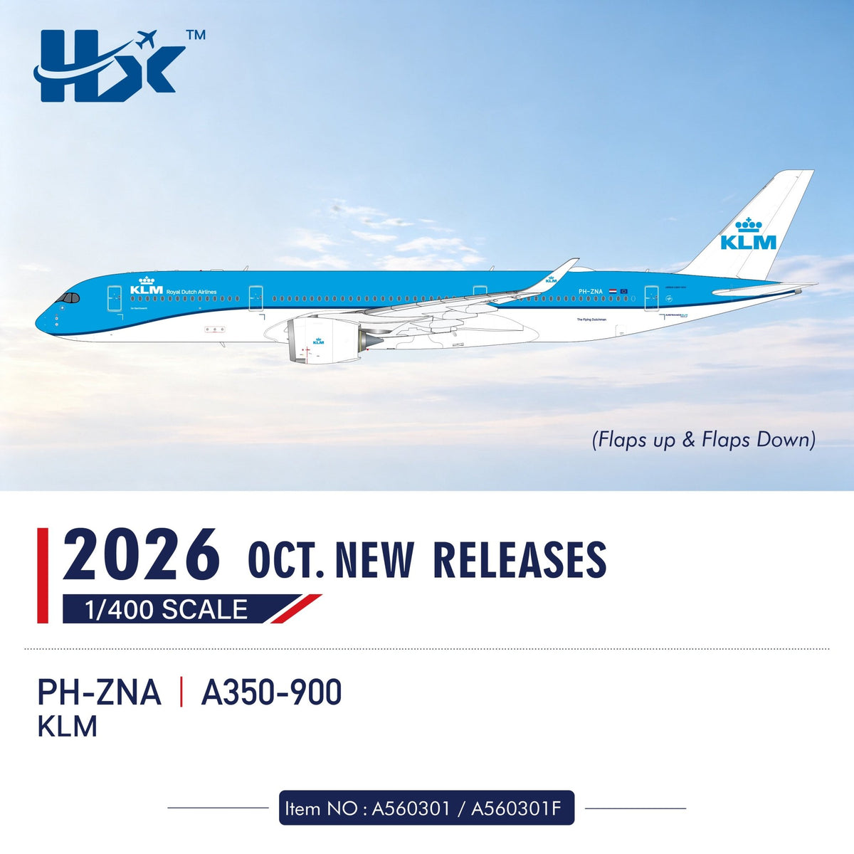 Pre-Order HX Models A560301 1:400 KLM A350-900 PH-ZNA
