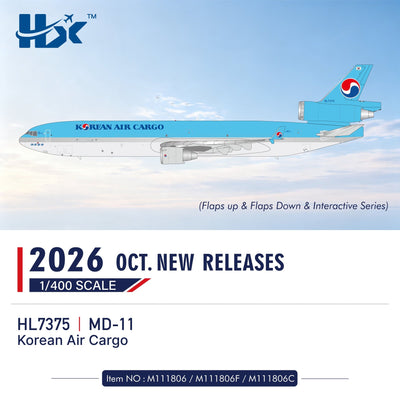 Pre-Order HX Models M111806F 1:400 Korean Air Cargo MD-11F HL7375 "Flaps Down"