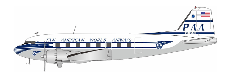 Pre - Order Inflight IFDC3PA0124 1:200 Pan Am Douglas DC - 3 NC33611