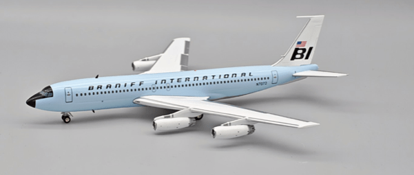 Pre - Order InFlight200 IF702BN0825 1:200 Braniff International Boeing 707 - 227 Super Jet N7072 – Light Sky Blue