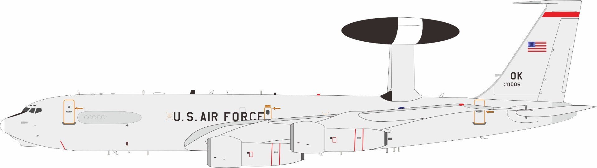 InFlight200 IFE3GUSAF005 1:200 USA - Air Force Boeing E-3G Sentry