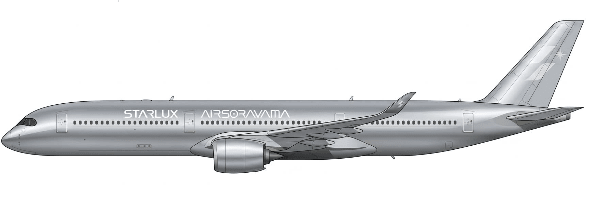 Pre - Order JC Wings EW235K003A 1:200 Starlux Airlines Airbus A350 - 1000XWB "Airsorayama Silver" Reg: B - 58553 "Flaps Down"