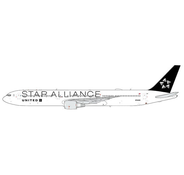 Pre-Order JC Wings LH2507A 1:200 United Airlines Boeing 767-400ER "Star Alliance" "Flaps Down" Reg: N76055