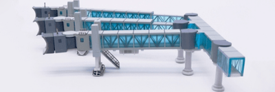 Pre - Order JC Wings LH4386 1:400 Air Passenger Bridge for A380 (Blue) - 1 per set