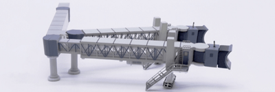 Pre - Order JC Wings LH4387 1:400 Air Passenger Bridge for wide - body aircraft (Transparent) - 1 per set