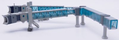 Pre - Order JC Wings LH4388 1:400 Air Passenger Bridge for wide - body aircraft (Blue) - 1 per set